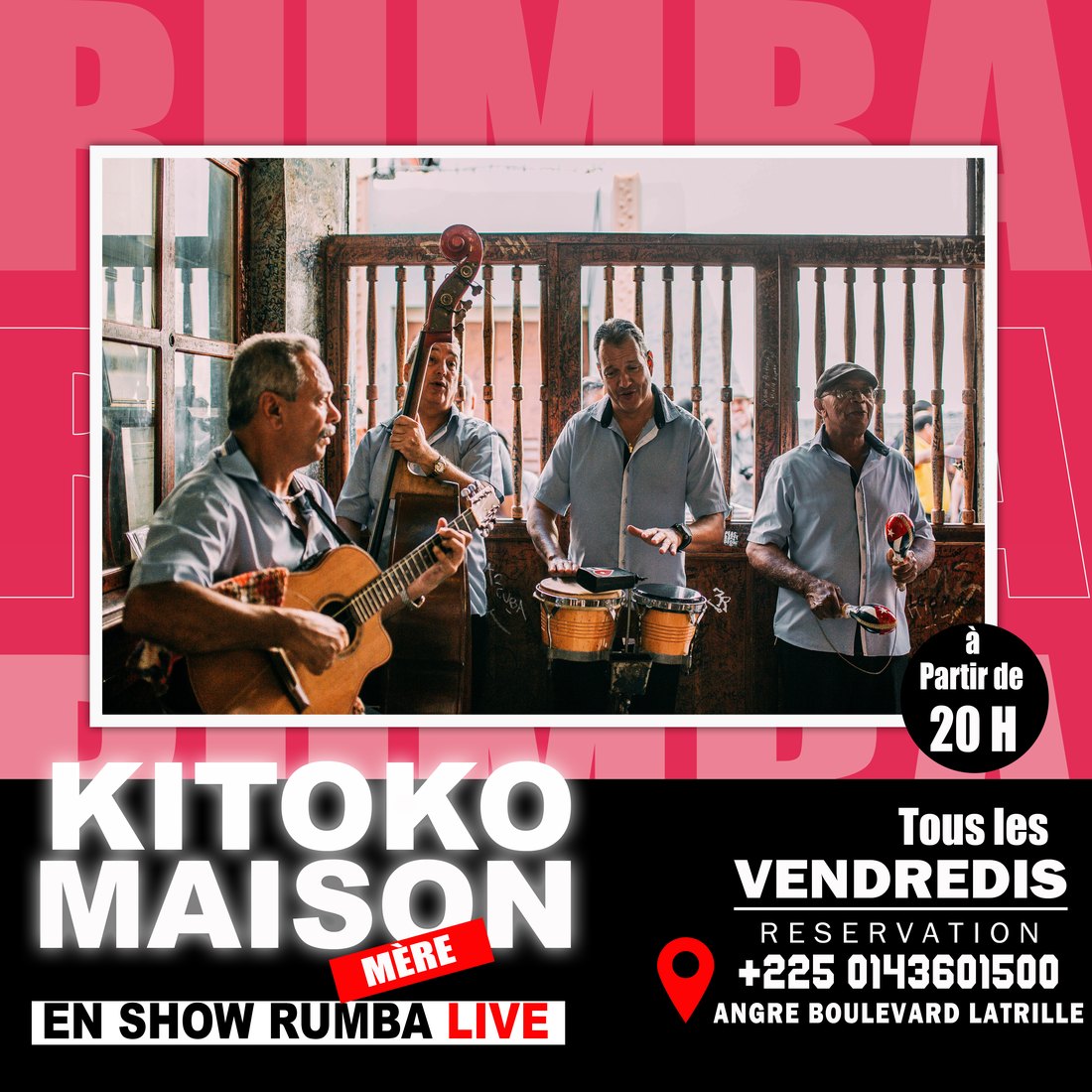Kitoko Maison Mère — show rumba live — Affiche événementielle